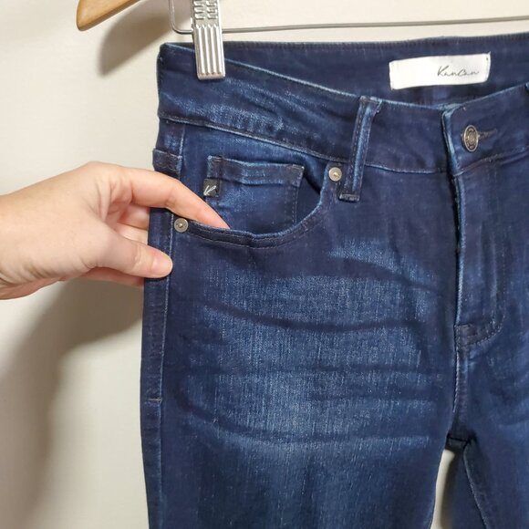 KANCAN Trisha Mid-Rise Classic Flare Jeans Super Stretch Dk Blue Women's 27 x 28 - Picture 3 of 15